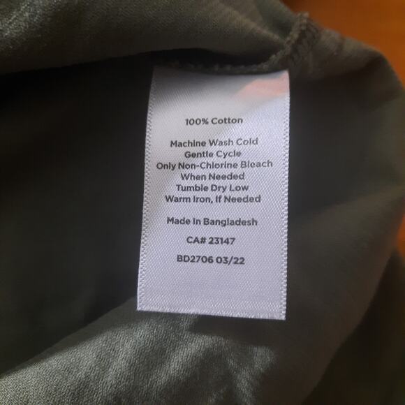 Talbots Womens Green Corduroy Ruffle Collar Long Sleeve Popover Top Size XS - Picture 4 of 5